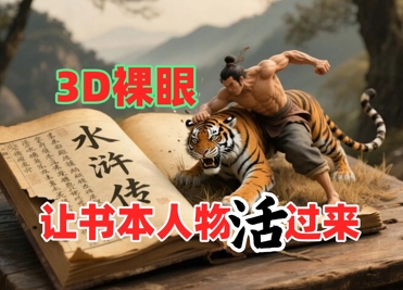 书本人物裸眼3D视频，新的玩法，流量超猛，保姆级教程-16888副业资讯