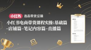 小红书电商带货课程实操:基础篇-选品篇-店铺篇-笔记内容篇-直播篇-16888副业资讯