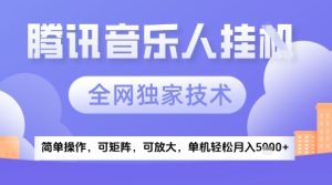 2025腾讯音乐挂G项目,全网独家技术,全新玩法,轻松月入5k+【揭秘】-16888副业资讯