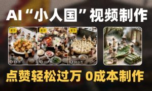 爆款1000W+播放微缩景观迷你小人国AI视频0成本制作全流程教学-16888副业资讯