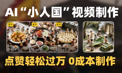 爆款1000W+播放微缩景观迷你小人国AI视频0成本制作全流程教学-16888副业资讯