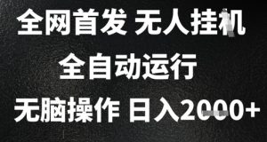 2025首发无人挂G项目,日入2k+,全自动运行,无脑操作,长期稳定 小白可玩【揭秘】-16888副业资讯