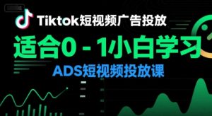 Tiktok短视频广告投放,适合0-1小白学习ADS短视频投放课-16888副业资讯