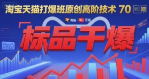 淘宝天猫打爆班原创高阶技术第70期:标品干爆-16888副业资讯