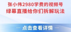 张小伟2980付费额视频号绿幕直播给你们拆解玩法-16888副业资讯