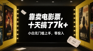 靠卖电影票，十天搞了7k+，小白无门槛上手，零投入【揭秘】-16888副业资讯