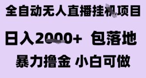 最新全自动抖音无人直播挂G项目，日入2k+ 包落地暴力撸金，小白可做【揭秘】-16888副业资讯