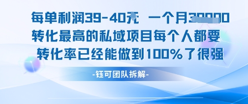 每单利润40一个月7k+转化最高的私域项目，每个人都要的产品转化率已经能做到100%-16888副业资讯