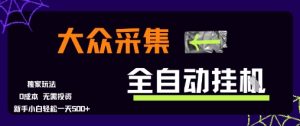 大众采集全自动玩法,新手小白轻松一天5张+,操作简单零成本【揭秘】-16888副业资讯