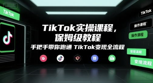TikTok实操课程，保姆级教程，手把手带你跑通TikTok变现全流程-16888副业资讯