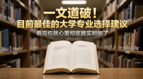 付费文章：一文道破！目前最佳的大学专业选择建议，看完你就心里彻底踏实明朗了-16888副业资讯
