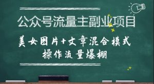 公众号流量主副业项目,美女图片+文章混合模式操作流量爆棚-16888副业资讯
