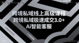 跨境私域线上高级课程,跨境私域极速成交3.0+Ai智能客服-16888副业资讯