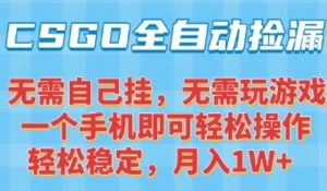 CSGO自动捡漏项目,最新独家玩法,一个手机可操作,新手小白轻松月入1W+,操作简单易上手【揭秘】-16888副业资讯