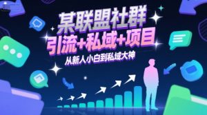 某联盟社群,引流+私域+项目,从新人小白到私域大神-16888副业资讯