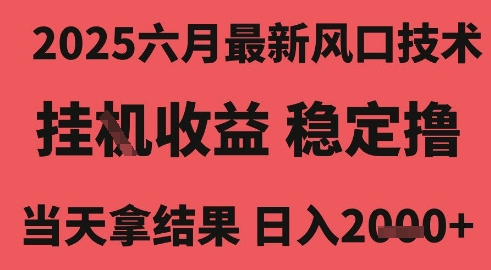 2025六月最新风口技术，无人挂G撸礼物，长期稳定 一个小时收益2k+，小白当天拿结果【揭秘】-16888副业资讯