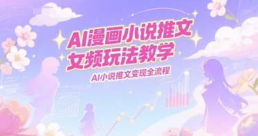 AI漫画小说推文女频玩法教学，AI小说推文变现全流程-16888副业资讯