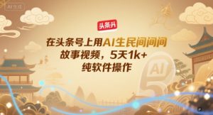 在头条号上用AI生民间故事视频,5天1k+,纯软件操作-16888副业资讯