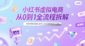 小红书虚拟电商从0到1全流程拆解，手把手教你复制，新手小白也能轻松月入过W-16888副业资讯