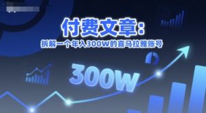 付费文章:拆解一个年入300W的喜马拉雅账号-16888副业资讯
