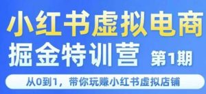 小红书虚拟电商掘金特训营第1期,从0到1,带你玩转小红书虚拟店铺-16888副业资讯