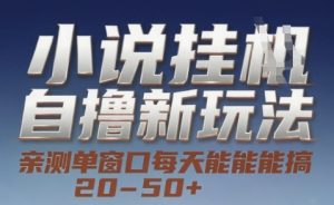 小说自撸新玩法 — 亲测单窗口每天能搞 20-50+，支持矩阵化批量操作【揭秘】-16888副业资讯