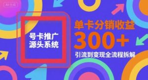 号卡推广源头系统，单卡分销收益3张+，引流到变现全流程拆解【揭秘】-16888副业资讯