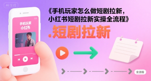 手机玩家怎么做短剧拉新，小红书短剧拉新实操全流程-16888副业资讯