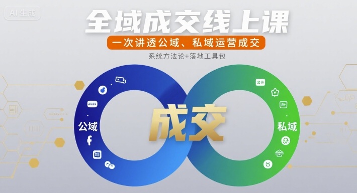 全域成交线上课，一次讲透公域、私域运营成交-16888副业资讯