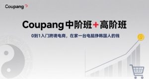 Coupang中阶班+高阶班,0到1入门跨境电商,在家一台电脑挣韩国人的钱-16888副业资讯