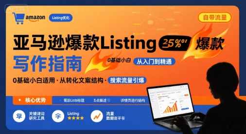 亚马逊爆款Listing写作方法，亚马逊0基础小白也能写爆款自带流量的Listing-16888副业资讯