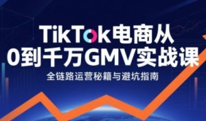 TikTok电商从0到千万GMV实战课，从0到1拆解实战秘籍-16888副业资讯
