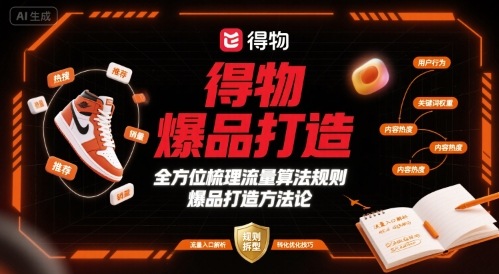 得物爆品打造，全方位梳理得物流量算法规则爆品打造规则-16888副业资讯