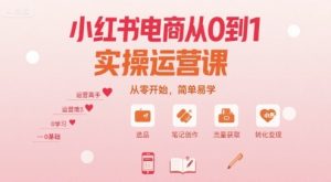 小红书电商从0到1实操运营课,从零开始,简单易学-16888副业资讯