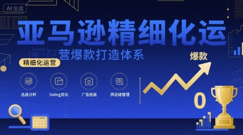 亚马逊精细化运营爆款打造体系，视频课+全套资料文档-16888副业资讯