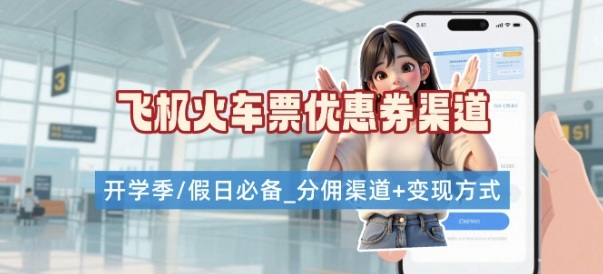学生党必看！机票火车票优惠券申请渠道 + 项目打法，开学季节日速存-16888副业资讯