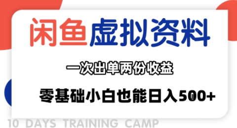 闲鱼虚拟资料新变现玩法，信息差项目，一次出单两份收益，无需囤货，可批量矩阵，零基础小白也能日入多张-16888副业资讯