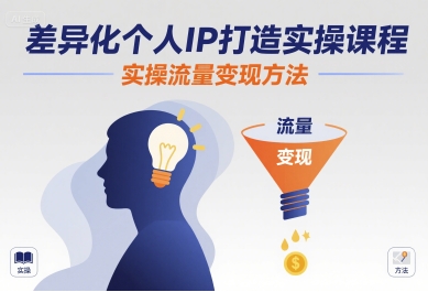 差异化个人IP打造实操课程，实操流量变现方法-16888副业资讯