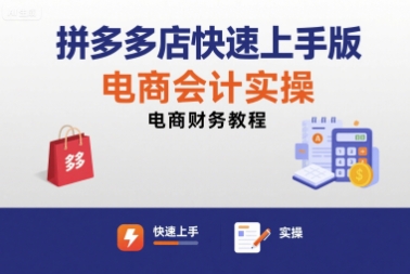 拼多多店快速上手版电商会计实操-电商财务教程-16888副业资讯