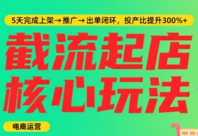 淘宝截流快速起店玩法，掌握暴力快速起店的流程，5天完成上架-推广-出单闭环-16888副业资讯