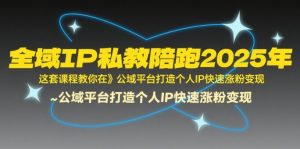 全域IP私教陪跑2025年，这套课程教你在​公域平台打造个人IP快速涨粉变现-16888副业资讯
