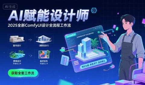 AI赋能设计师， 2025全新comfyui设计全流程工作流 ，室内-建筑-景观-美术，零基础直接上手-16888副业资讯