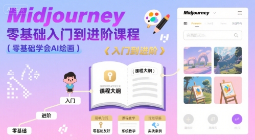 midjourney零基础入门到进阶课程，零基础学会AI绘画-16888副业资讯