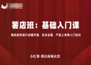 小红薯薯店商城卖货,基础入门课,教你如何进行店铺开通、后台设置、产品上传等入门知识-16888副业资讯