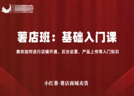 小红薯薯店商城卖货，基础入门课，教你如何进行店铺开通、后台设置、产品上传等入门知识-16888副业资讯