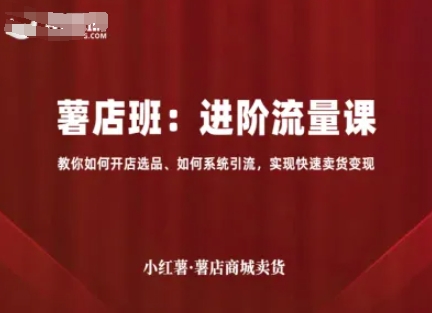 小红薯薯店商城卖货，进阶流量课，教你如何开店选品、如何系统引流，实现快速卖货变现-16888副业资讯