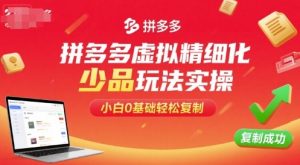 拼多多虚拟精细化少品玩法实操，小白0基础轻松复制-16888副业资讯