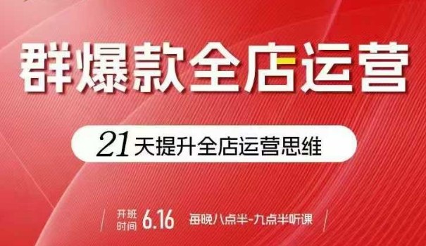 贾真电商群爆款全店运营，21天提升全店运营思维，起店、全店运营爆款不断-16888副业资讯