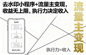 去水印小程序+流量主变现,收益无上限,执行力决定收入-16888副业资讯
