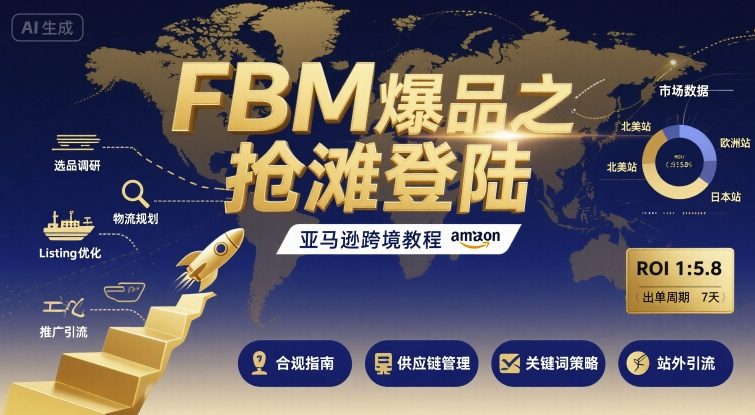 FBM爆品之抢滩登陆-亚马逊跨境教程-16888副业资讯